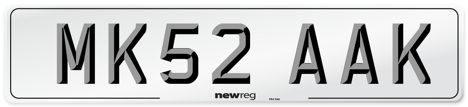 MK52 AAK Number Plate from New Reg